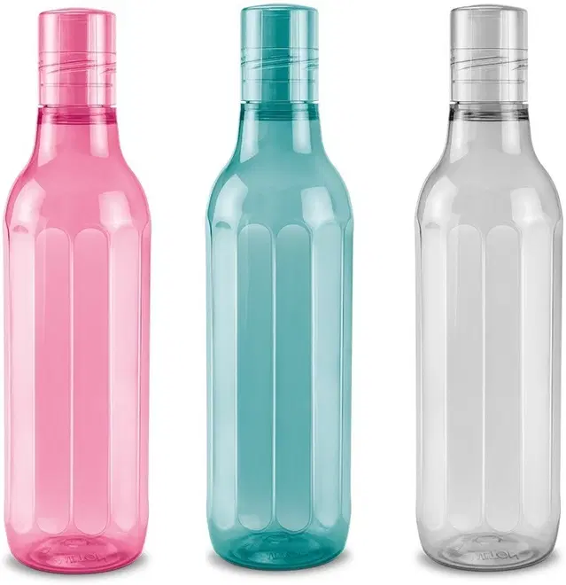 Milton Plastic Water Bottles, Pack of 3, Multicolor, 1000 ml