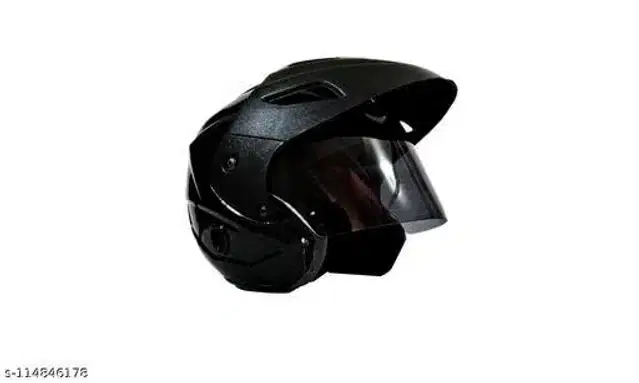 Open Face Helmet For Men, Black