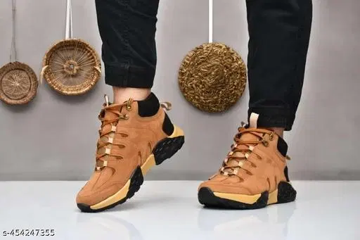 Boots for Men (Tan & Black, 6)