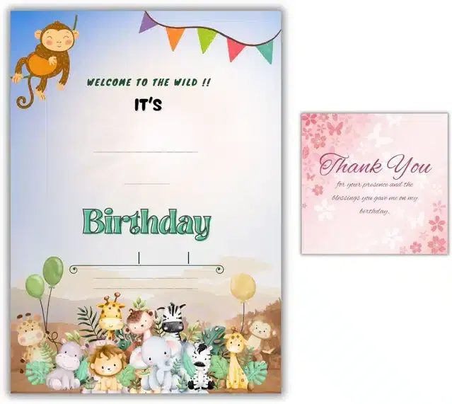 Birthday Party Greetings with Envelope, Multicolor