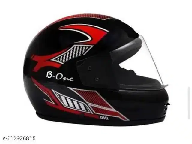 Full Face Helmet For Men, Black & Red