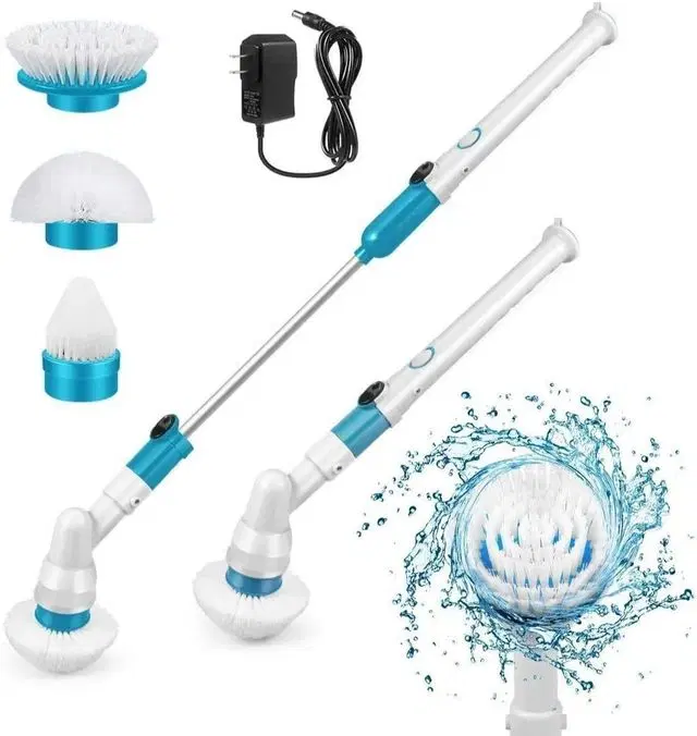 K Kudos Electric Wireless Spin Automatic Cleaning Scrubber Brush For Bathroom Floor Tiles With Long Handle