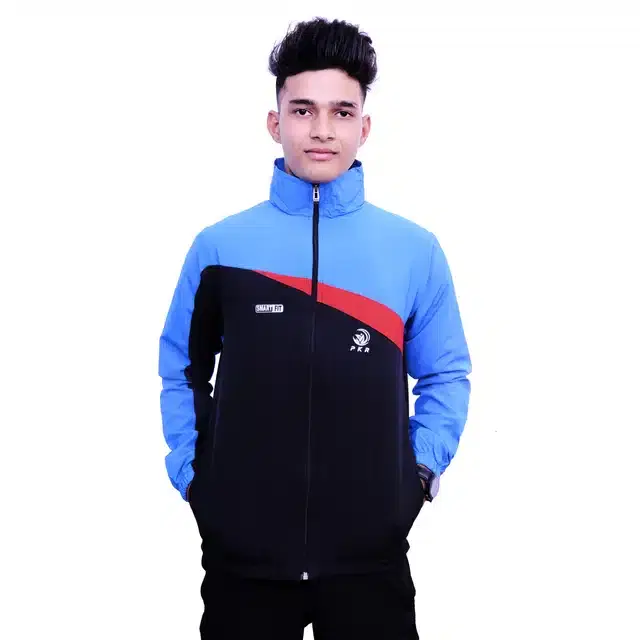 Full Sleeves Solid Sports Jacket for Men (Black, L)