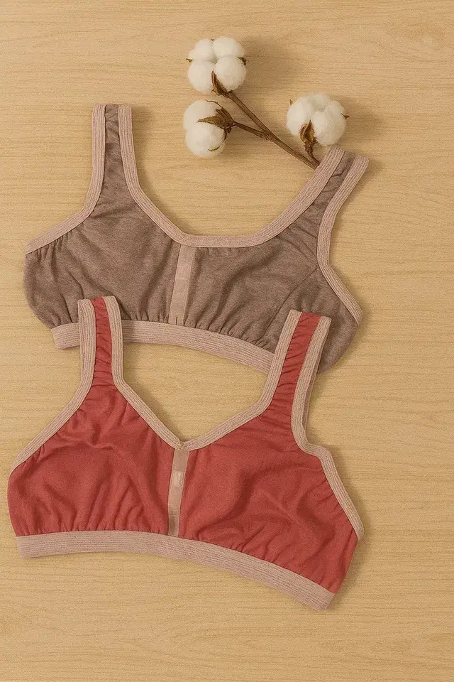 Hosiery Solid Non-Padded Bras for Women, Pack  of 2,  (Multicolor) (30 B )