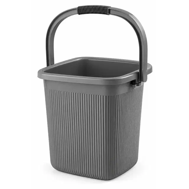 Cello Lino Bucket, 20 L, D.Grey | Sturdy & Easy-Grip Handle