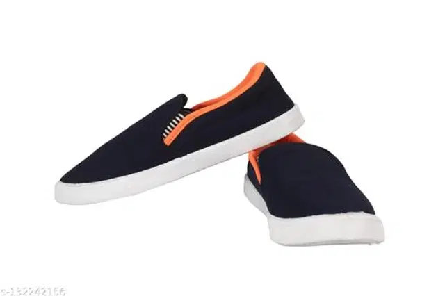 Loafers for Men (Black & Orange, 6)
