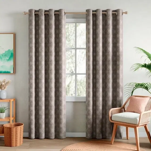 Rivermoor 100% Polyester Printed Pack Of 2 Door Curtains Maison Heirloom Grey 114 X 213 Cm
