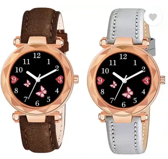 Analog Watch for Women, Pack of 2 (Multicolor)