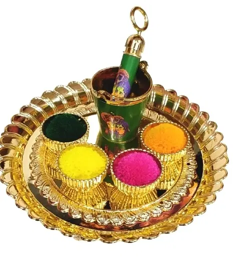 Radha Krishna Printed Bucket Pickari – For Laddu Gopal Ji Holi Celebration