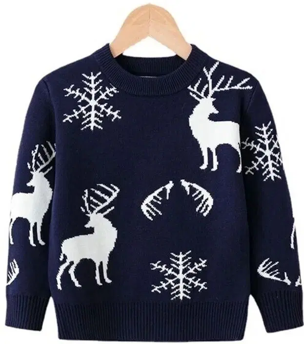 Woolen Woven Sweater for Boys, Blue (6-12 Months)