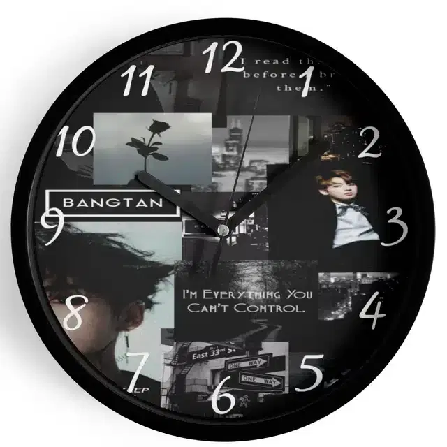 HD Printed Plastic Wall Clock, Multicolor, 10x10 Inches