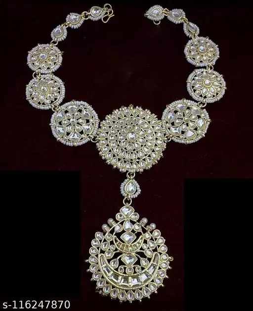 Maangtika for Women (White, Free Size)