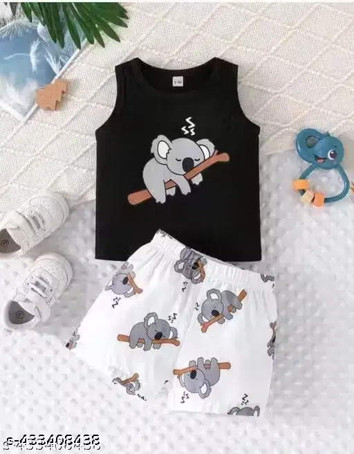Boys Clothing Set Black & White Poly Blend (3-4Y)