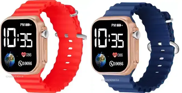 Electronic LED Digital Watch for Kids, Pack of 2 (Multicolor)