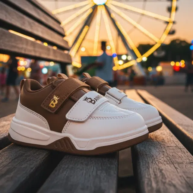 Casual Shoes for Kids (Brown & White, 7 C)