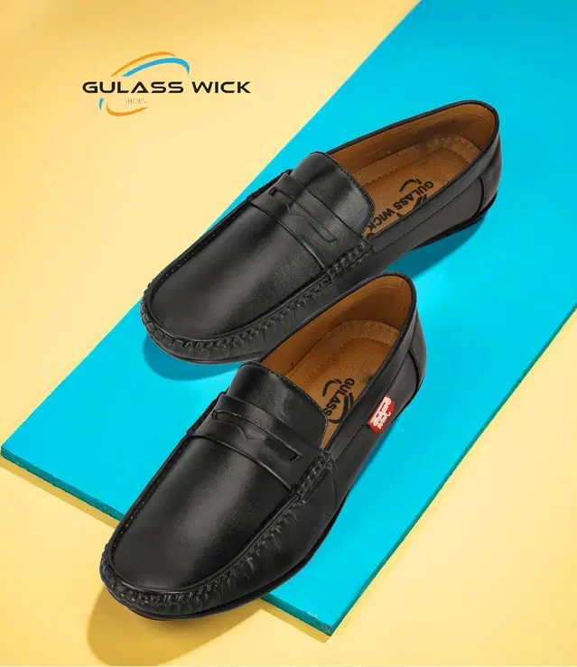 Mocassin Casual Shoes for Men (Black, 7)