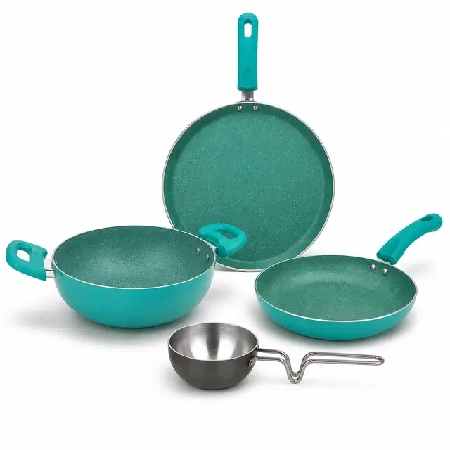 TerraHome Non-Stick Aluminum Cookware Combo Set (4-Piece)