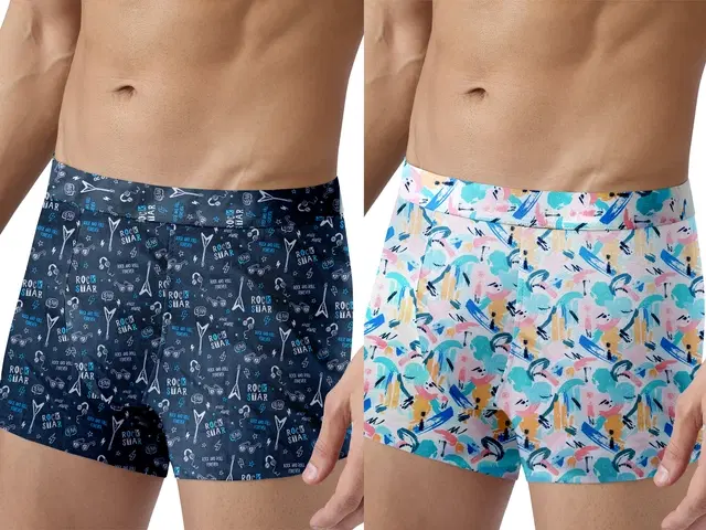 Micro Modal Printed Trunk for Men, Pack of 2 (Multicolor, S)