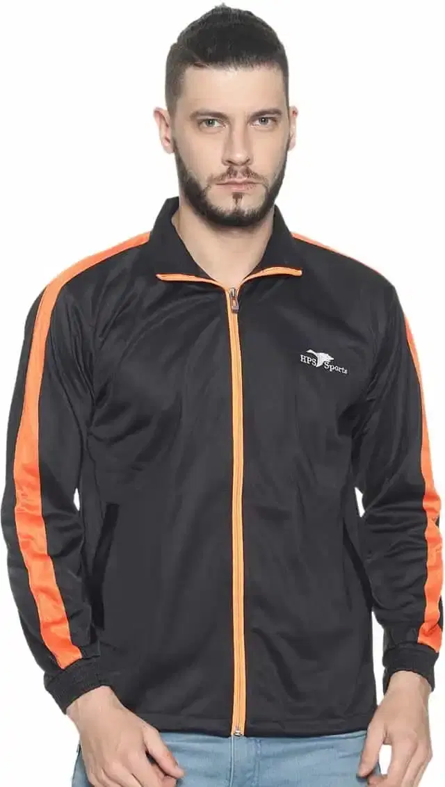 HPS Sports Full Sleeve Solid mens Jacket (Black, S) (HP0313)