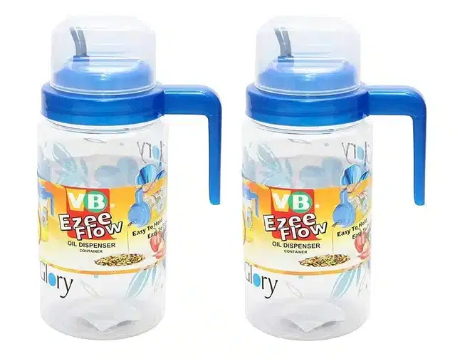 Plastic Oil Dispenser, Pack of 2, Multicolor, 1000 ml