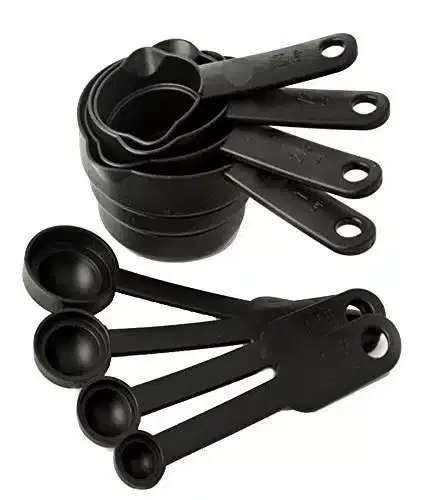 8 Pcs Black Measuring Cups, Pack Of 8, Ce-031
