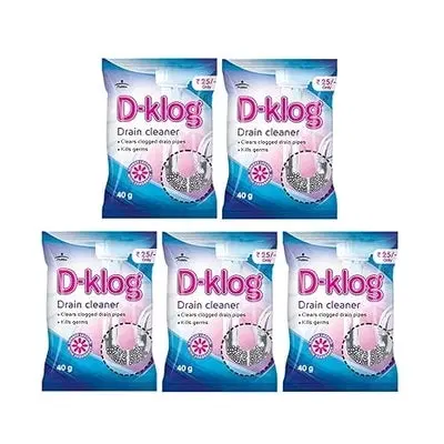 Pidilite D-Klog Drain Cleaner Powder 5x40 g (Buy 4 Get 1 Free)