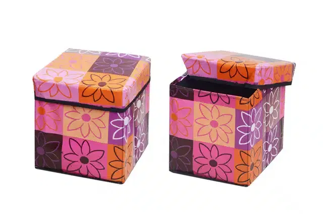PVC Printed Foldable Kids Stool, Multicolor