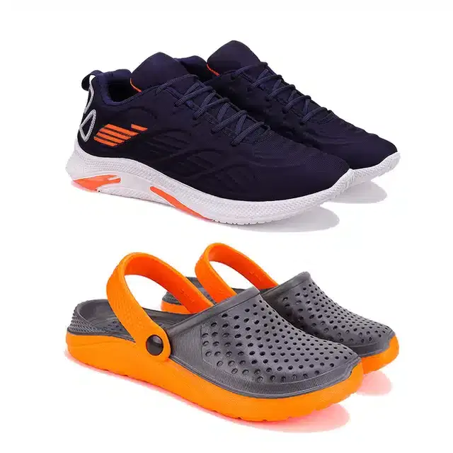 Shoes with Clogs for Men, Pack Of 2 (Multicolor, 7)