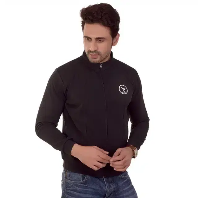 Men's Regular Jacket (Black, M) (EA-03)