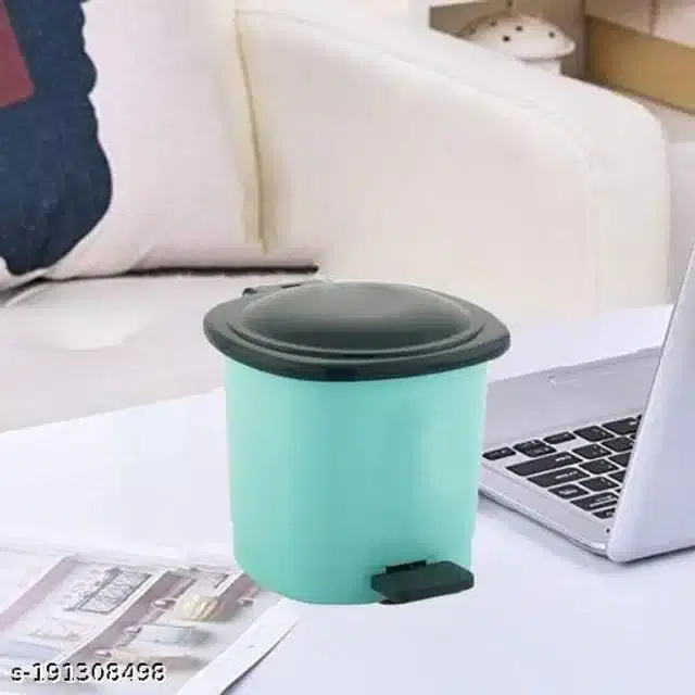 Dustbin with Lid for Home, Aqua Green, 1 L