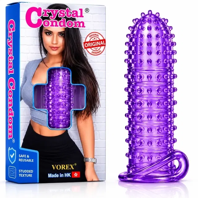 Extra Dotted Reusable Condom For Men, Multicolor