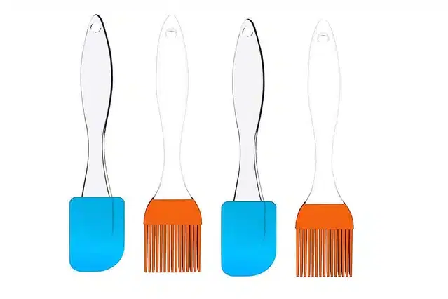 Spatula and Pastry Brush Set, Multicolor, Pack of 4