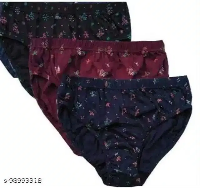 Cotton Blend Briefs for Women (Multicolor, S)