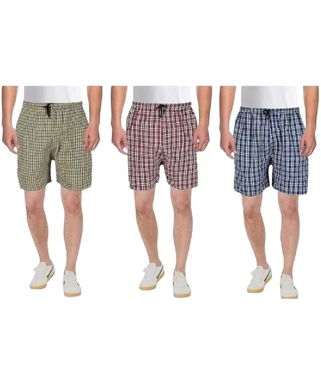 Cotton Shorts for Mens, Pack of 3 (Multicolor, 28)