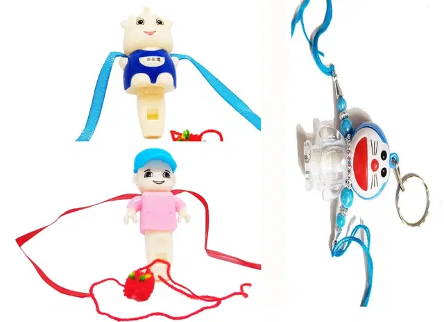 Synthetic Rakhi for Kids (Multicolor, Pack of 4)