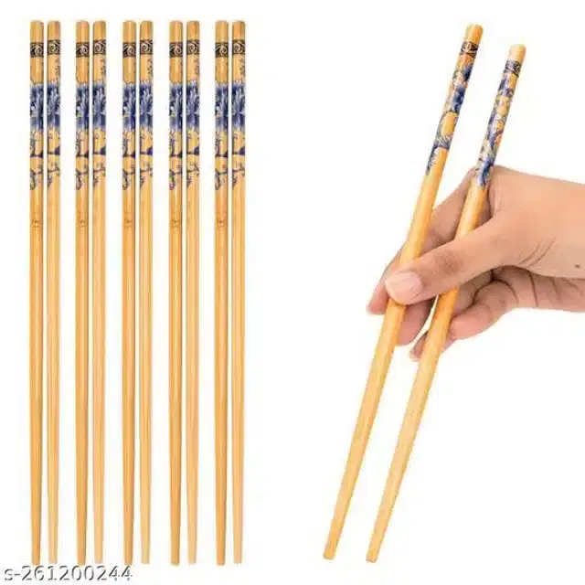 Wooden Chopsticks for Kitchen, Brown, Set of 5