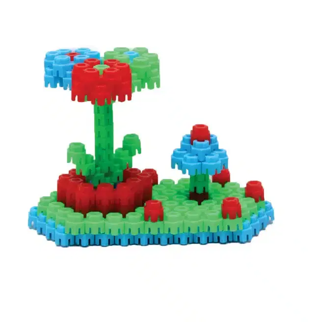 Plastic Educational Hexagonal 100 Pcs Building Blocks Toy Set for Kids, Multicolor
