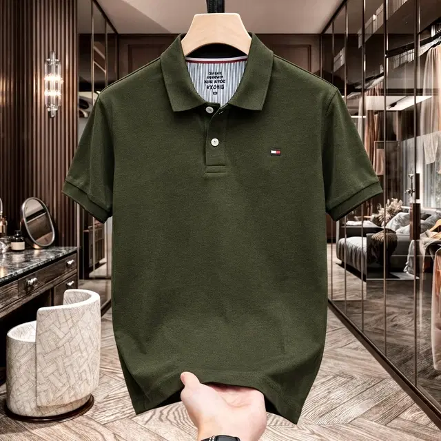 Cotton Matty Solid T-shirt For Men, Olive (L)