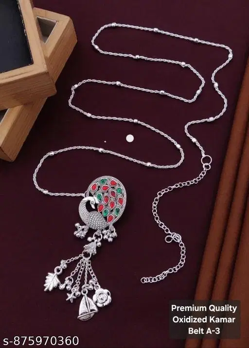 Kamarband for Girls and (Silver, Free Size)