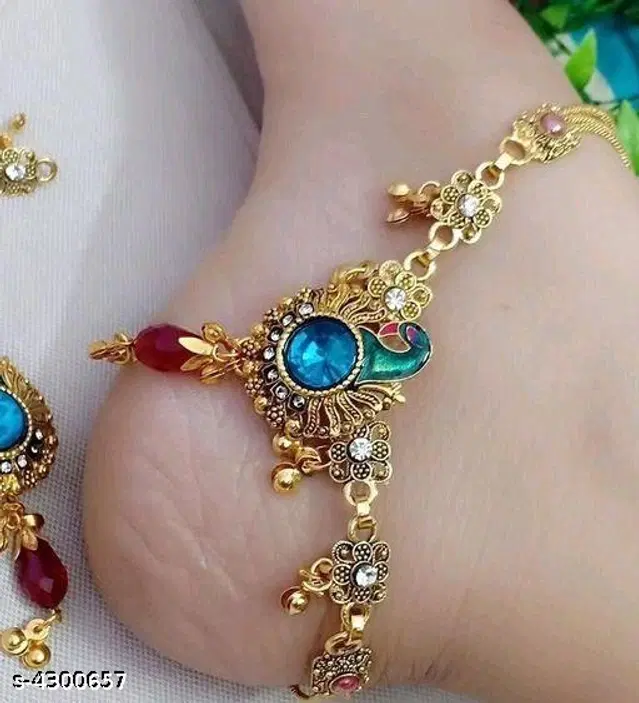 Alloy Anklets for Women, Set of 1 (Multicolor)