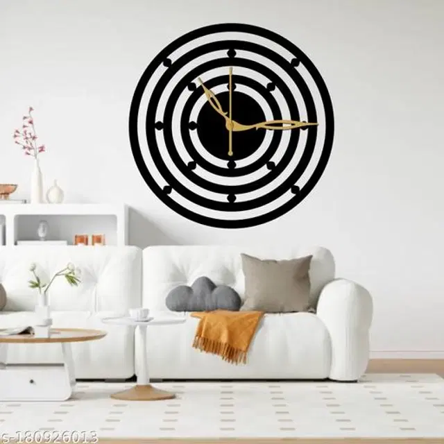 Wooden Wall Clock for Home, Black