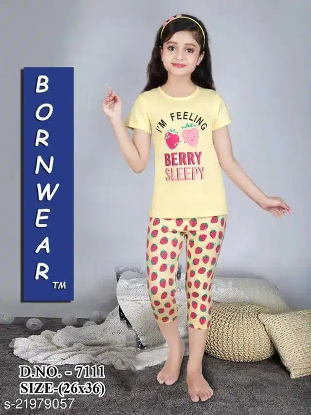 Nightsuit for Girls (Multicolor, 6-7 Years)