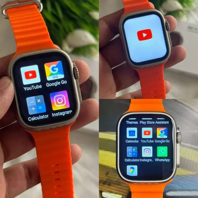 Silicone Strap S8 Ultra Smart Watch, Orange, Pack of 1