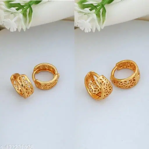 Gold-Plated Earrings/Studs/Bali Combo For Women'S/Girls