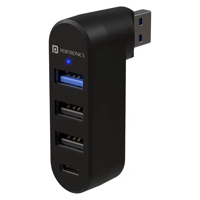 Portronics Mport Spin 4-Port Usb Hub With Angle Rotation