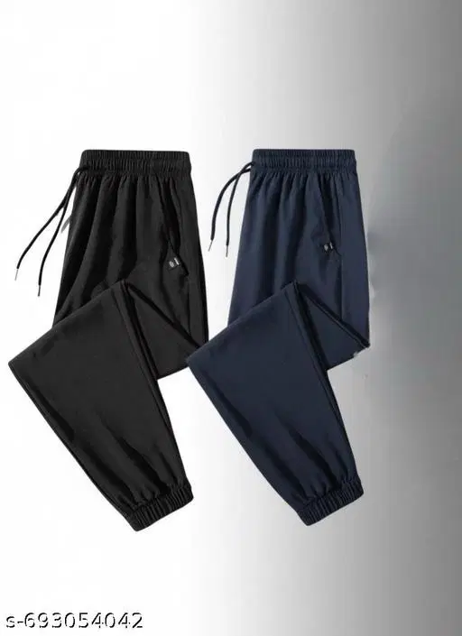 Cotton Pants for Men, Black, Pack of 2 (28)