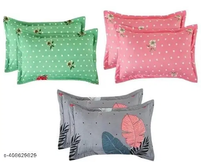 Cotton Pillow Covers, Multicolor, 18x28 inches, Pack of 6