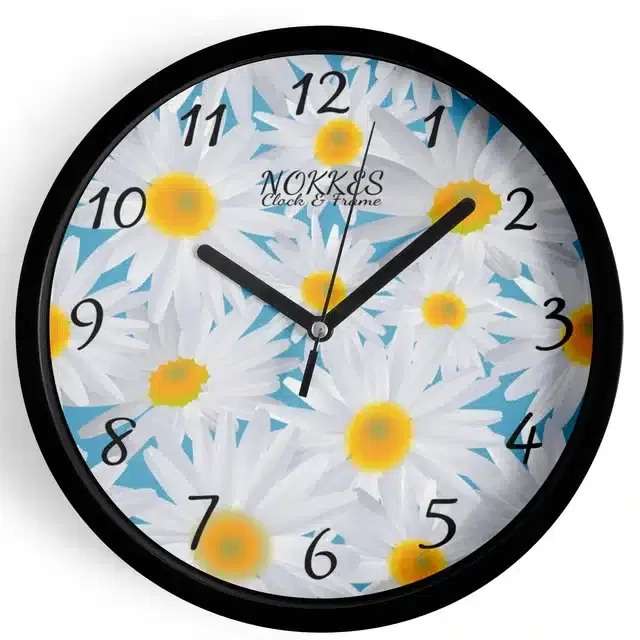 Plastic Printed Wall Clock, Multicolor, 7 Inches