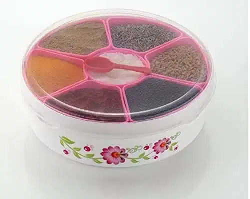 Plastic 7 Section Masala Box For Kitchen, 500 ml, Le-08