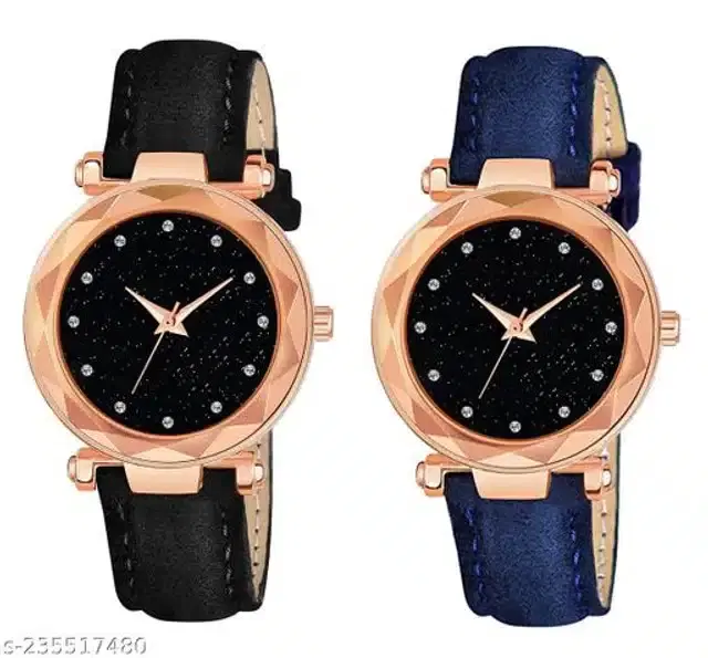 Analog Watch for Women, Pack of 2 (Multicolor)